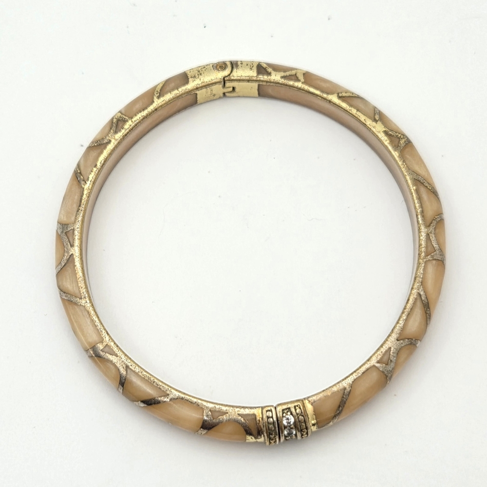 Cristina Sabatini Designer 18K Gold Plated Resin Clamper Bangle - Picture 11 of 16